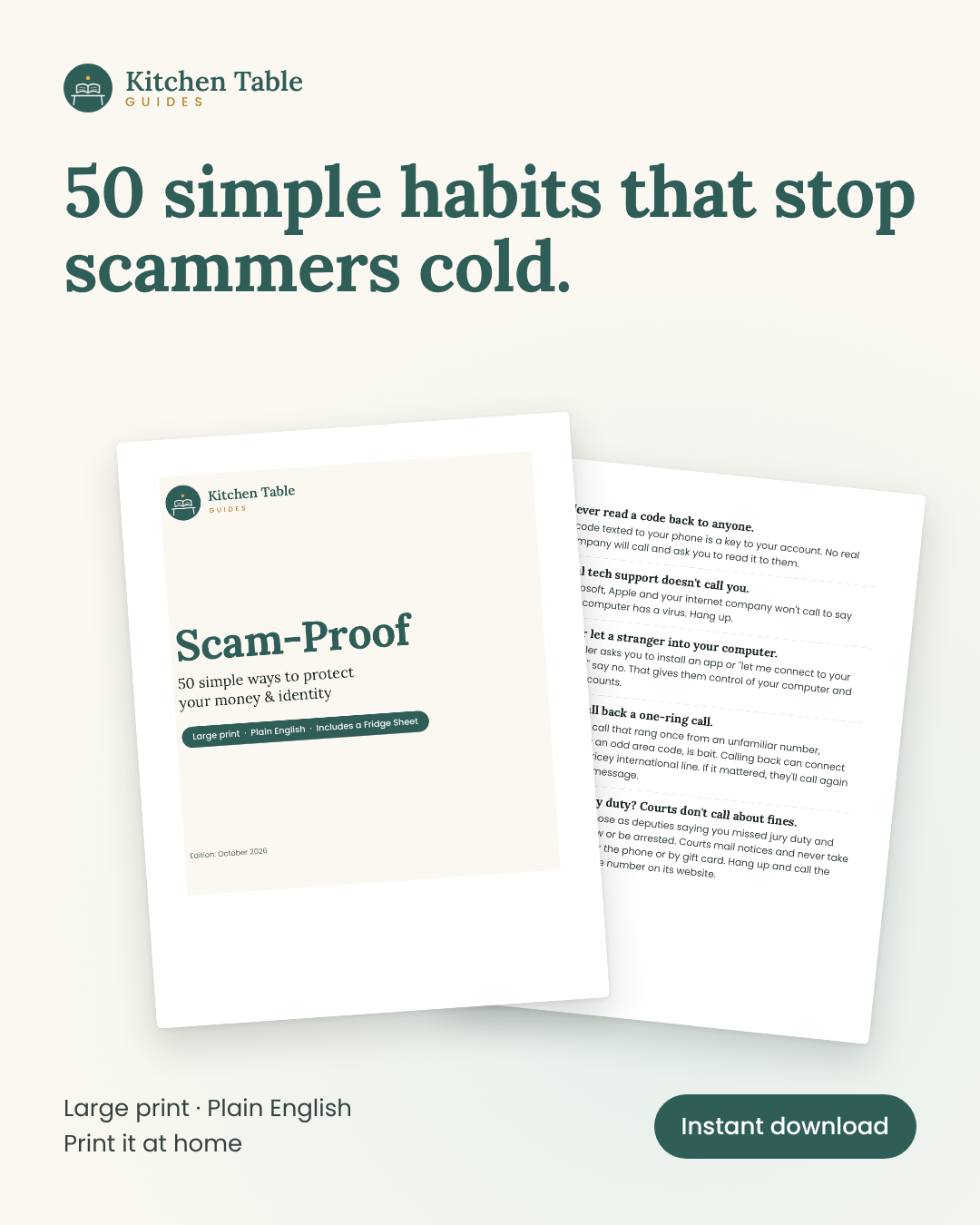 Scam-Proof: 50 Simple Ways to Protect Your Money & Identity