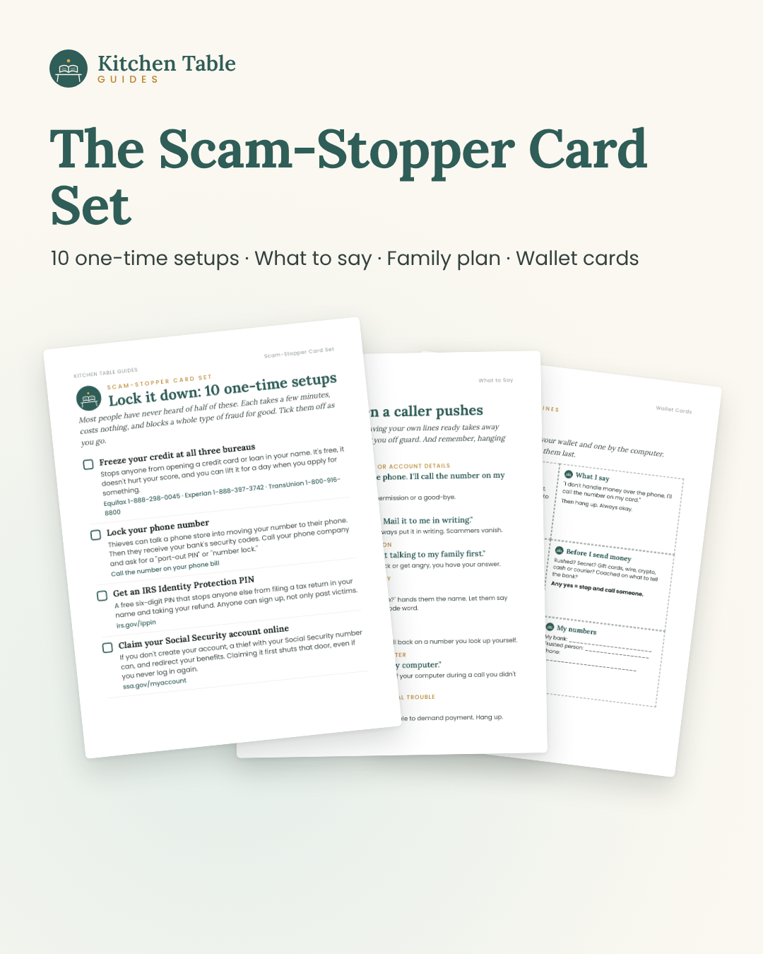 Scam-Stopper Card Set (Printable)